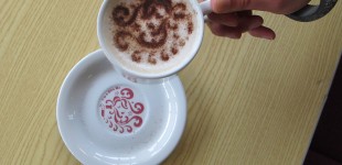 Staff Canteen. Cappuccino stencils featuring personal motifs designed by and for patients & staff around the hospital. Photography: Artists Own